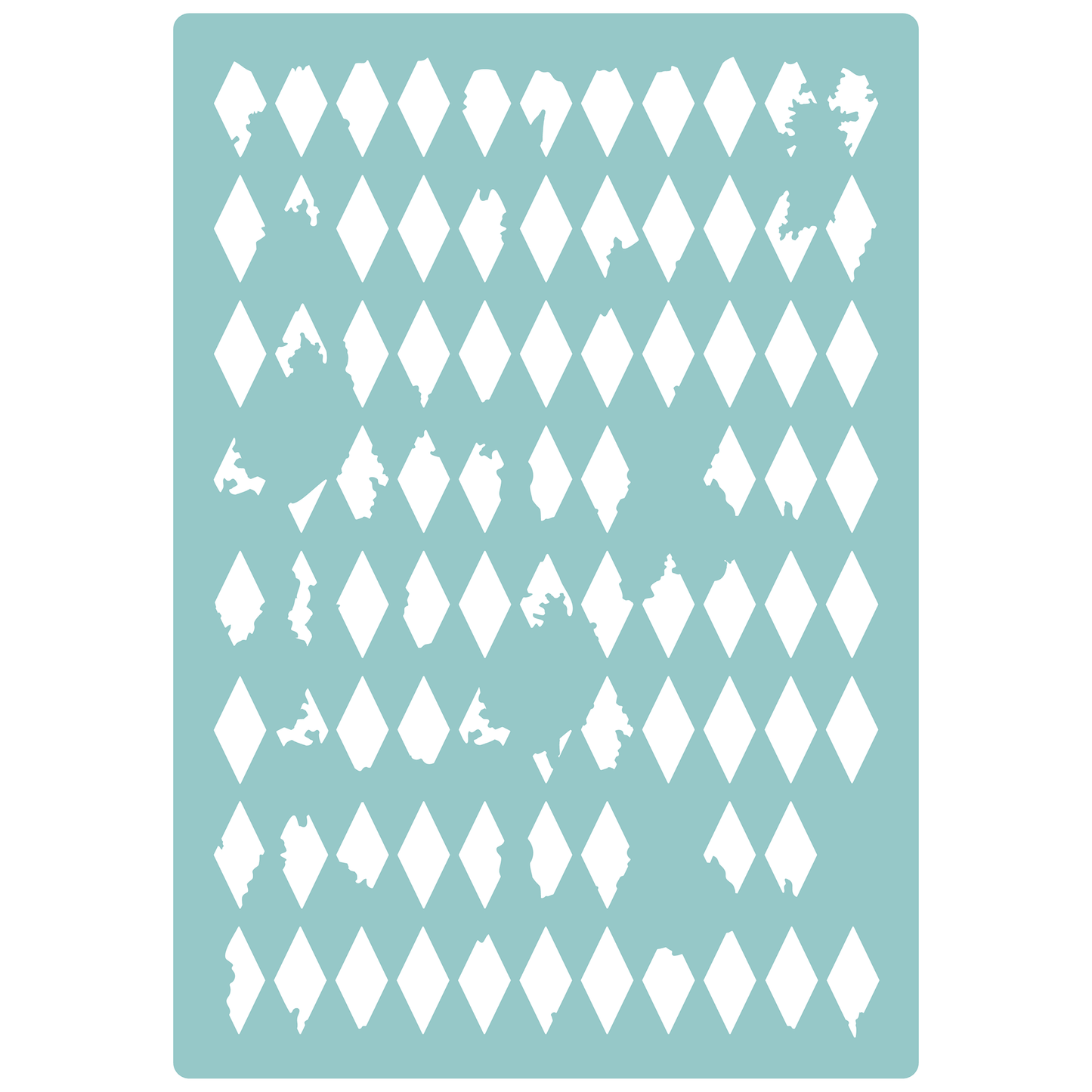 Reusable Stencil - Professional Quality - Vintage Harlequin Background - Made in the UK - Low Adhesive - Blue Vinyl Material for Cardmaking, Canvas, Paper, Interior Decor, Layering