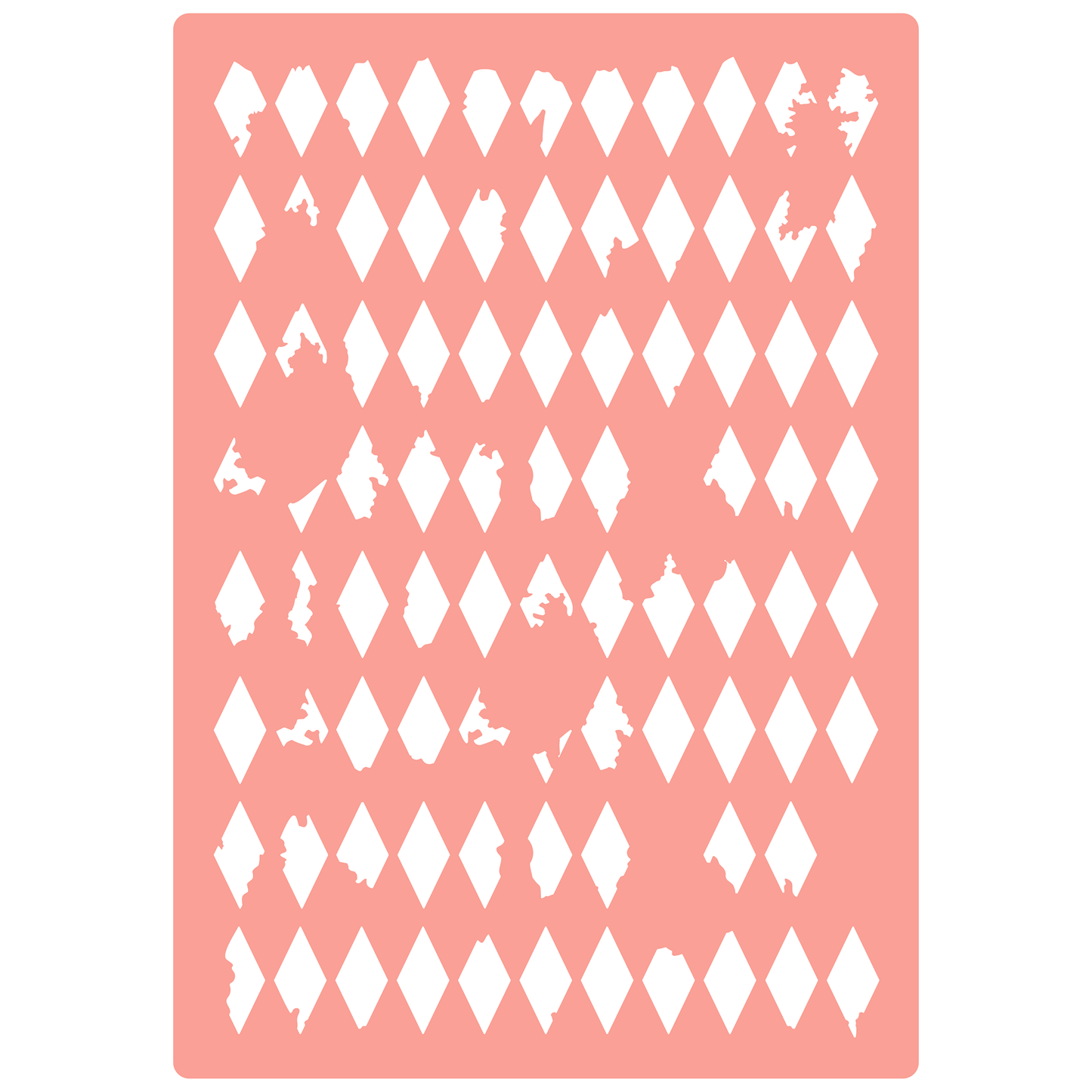 Reusable Stencil - Professional Quality - Vintage Harlequin Background - Made in the UK - High Adhesive - Pink Vinyl Material for Glass, Mirrors, Bottles, Tiles, Wood