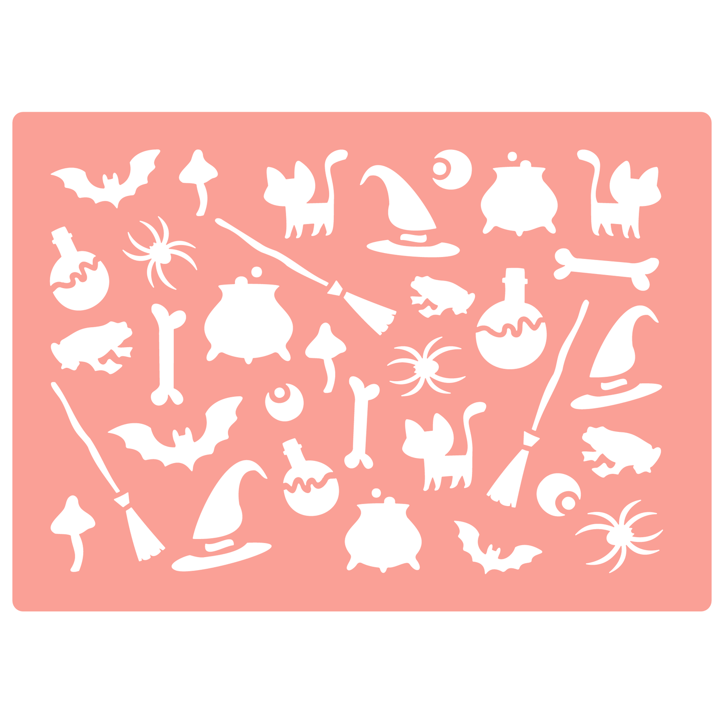 Reusable Stencil - Professional Quality - Witch's Brew Background #1 - Made in the UK - High Adhesive - Pink Vinyl Material for Glass, Mirrors, Bottles, Tiles, Wood