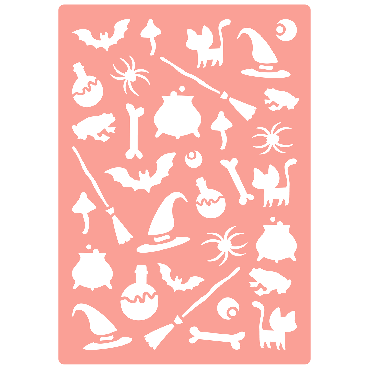 Reusable Stencil - Professional Quality - Witch's Brew Background #2 - Made in the UK - High Adhesive - Pink Vinyl Material for Glass, Mirrors, Bottles, Tiles, Wood