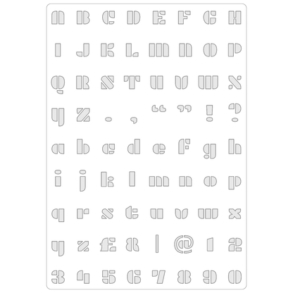 Reusable Stencil - Professional Quality - Alphabet - Block Retro - Made in the UK - Food Safe Non Adhesive -  White Laser Cut PET Material for Cakes, Cookies, Coffees, Serving Plates