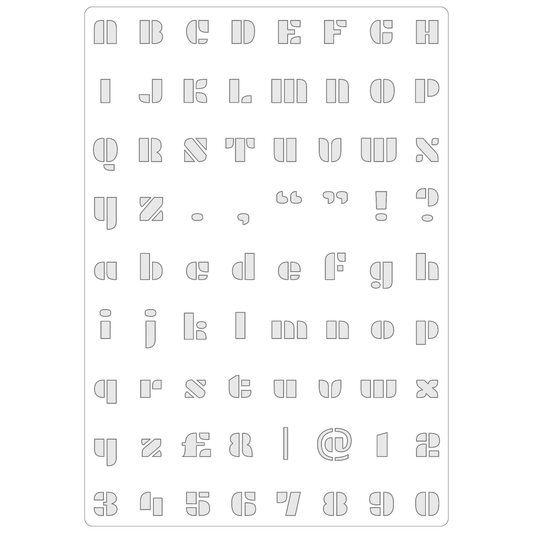 Reusable Stencil - Professional Quality - Alphabet - Block Retro - Made in the UK - Food Safe Non Adhesive -  White Laser Cut PET Material for Cakes, Cookies, Coffees, Serving Plates