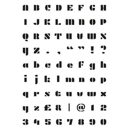 Reusable Stencil - Professional Quality - Alphabet - Block Retro - Made in the UK - Low Adhesive -  Blue Vinyl Material for Cardmaking, Canvas, Paper, Interior Decor, Layering