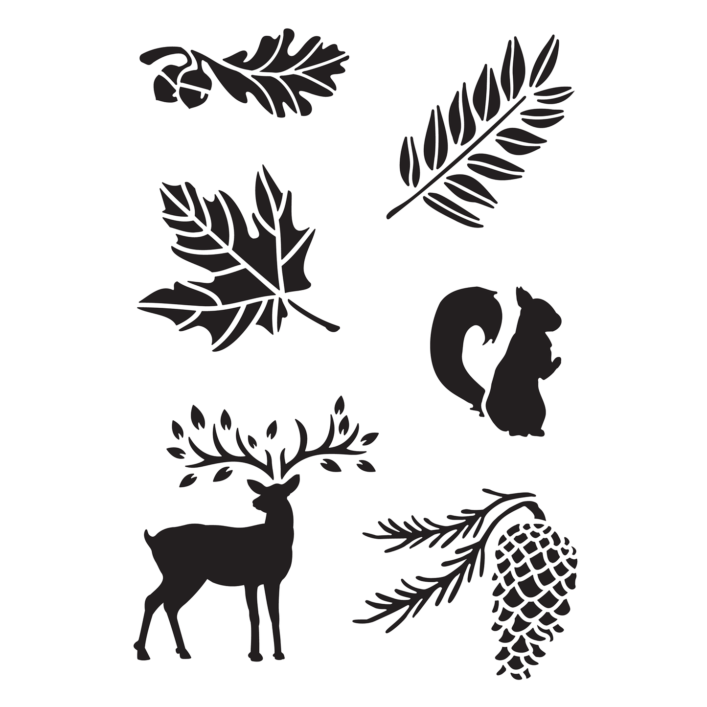 Reusable Stencil - Professional Quality - Autumn Forest - Made in the UK - Low Adhesive -  Blue Vinyl Material for Cardmaking, Canvas, Paper, Interior Decor, Layering