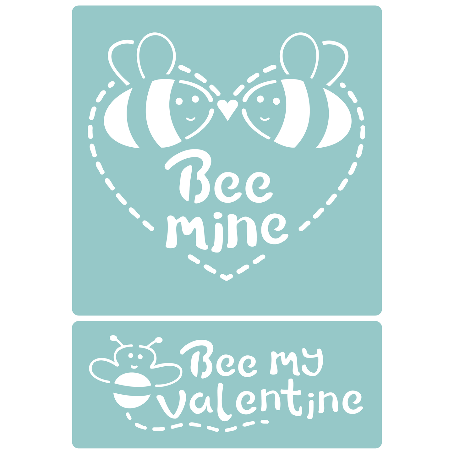 Reusable Stencil - Professional Quality - Bee My Valentine - Made in the UK - Low Adhesive -  Blue Vinyl Material for Cardmaking, Canvas, Paper, Interior Decor, Layering