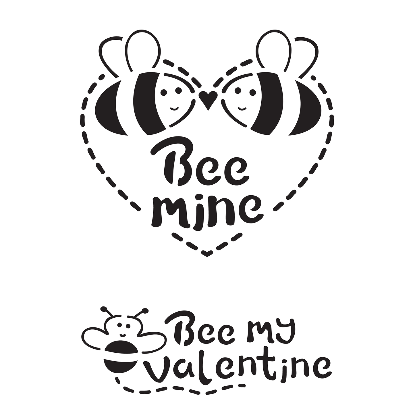 Reusable Stencil - Professional Quality - Bee My Valentine - Made in the UK - Low Adhesive -  Blue Vinyl Material for Cardmaking, Canvas, Paper, Interior Decor, Layering