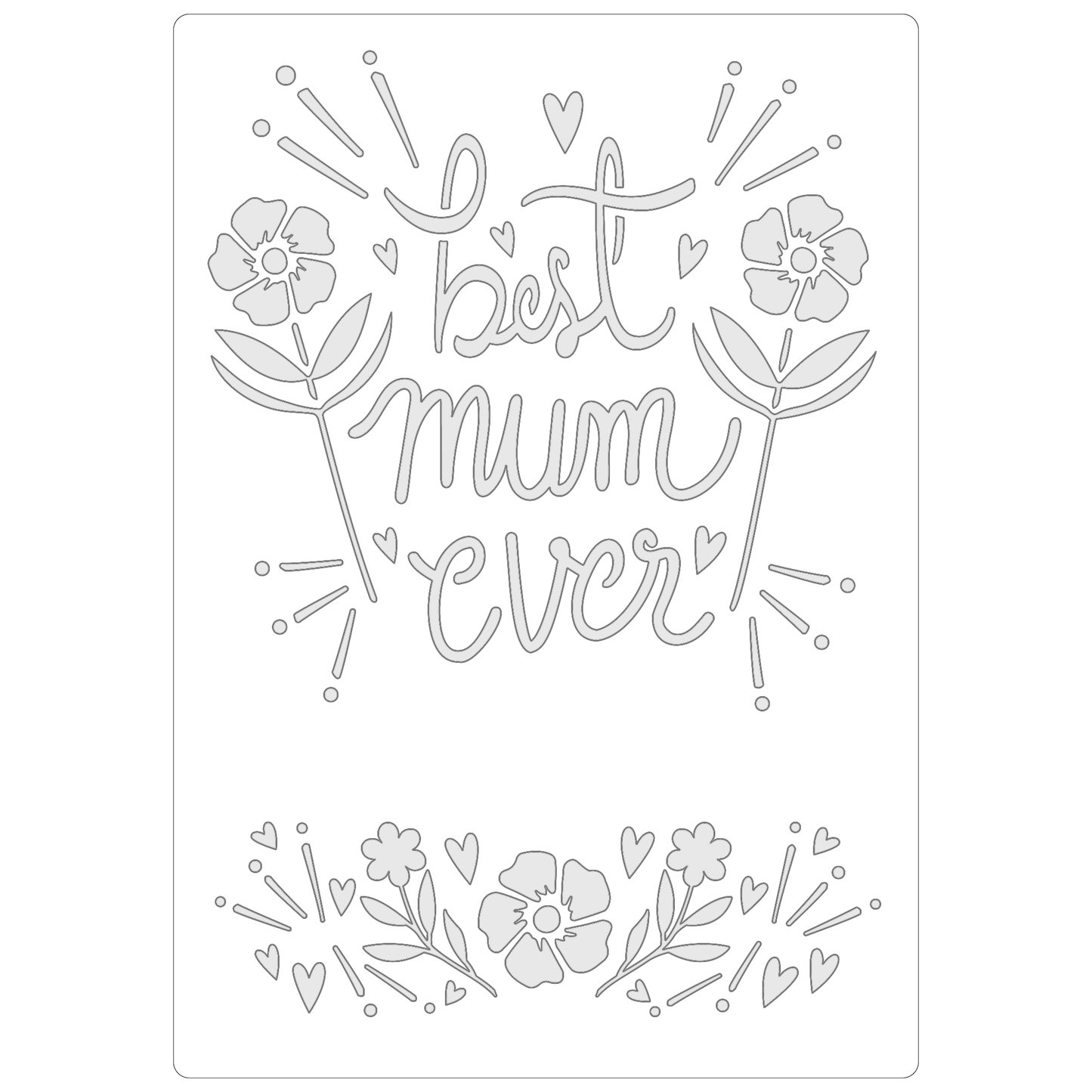 Reusable Stencil - Professional Quality - Best Mum Ever! - Made in the UK - Food Safe Non Adhesive -  White Laser Cut PET Material for Cakes, Cookies, Coffees, Serving Plates