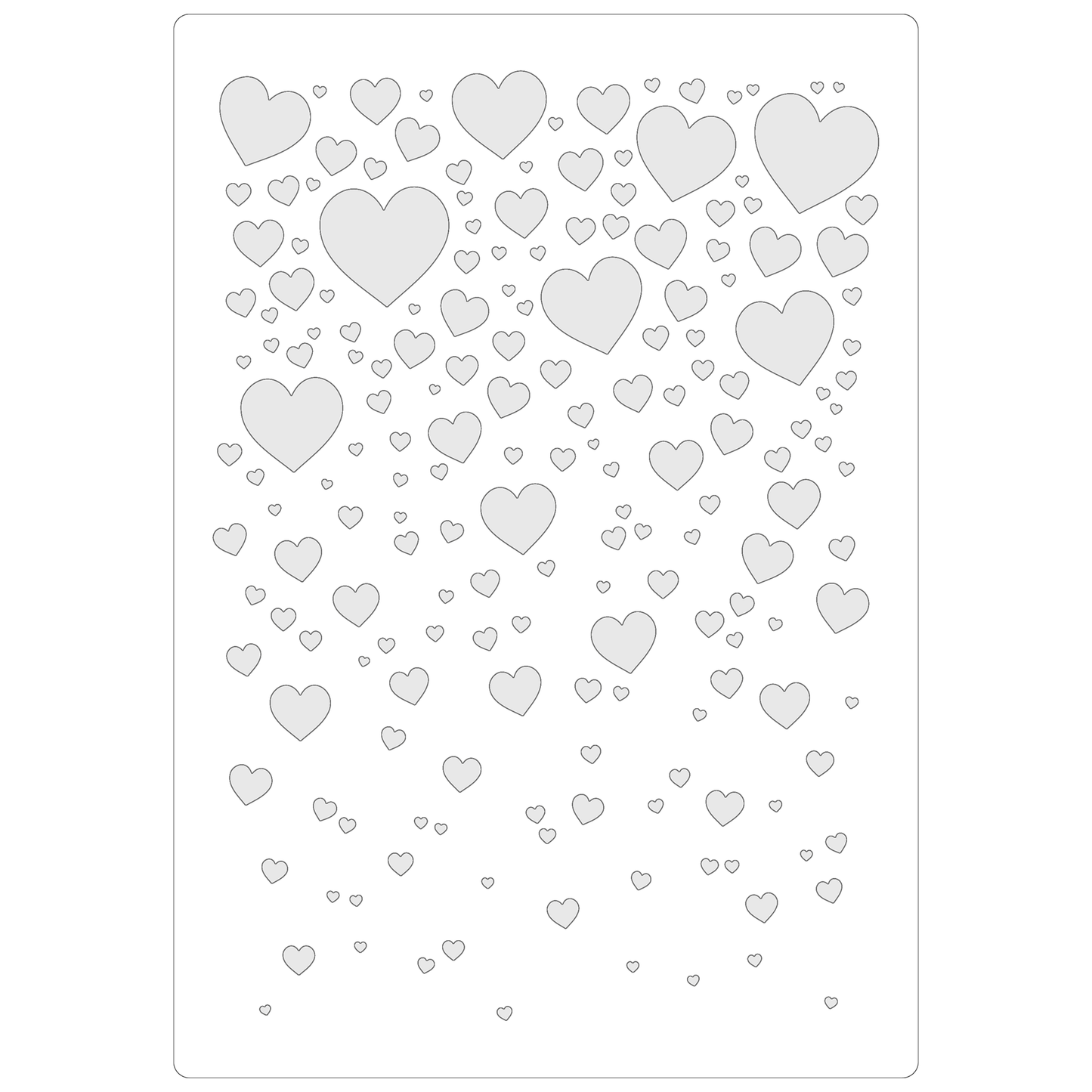 Reusable Stencil - Professional Quality - Bubbly Hearts - Made in the UK - Food Safe Non Adhesive -  White Laser Cut PET Material for Cakes, Cookies, Coffees, Serving Plates
