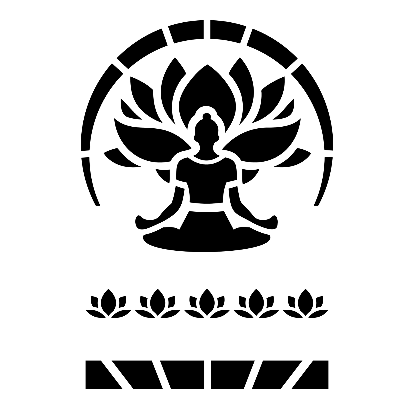 Reusable Stencil - Professional Quality - Buddha Lotus Aura - Made in the UK - Low Adhesive -  Blue Vinyl Material for Cardmaking, Canvas, Paper, Interior Decor, Layering
