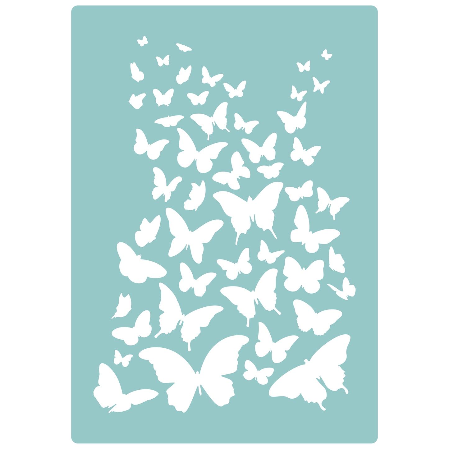 Reusable Stencil - Professional Quality - Butterflies Everywhere - Made in the UK - Low Adhesive -  Blue Vinyl Material for Cardmaking, Canvas, Paper, Interior Decor, Layering