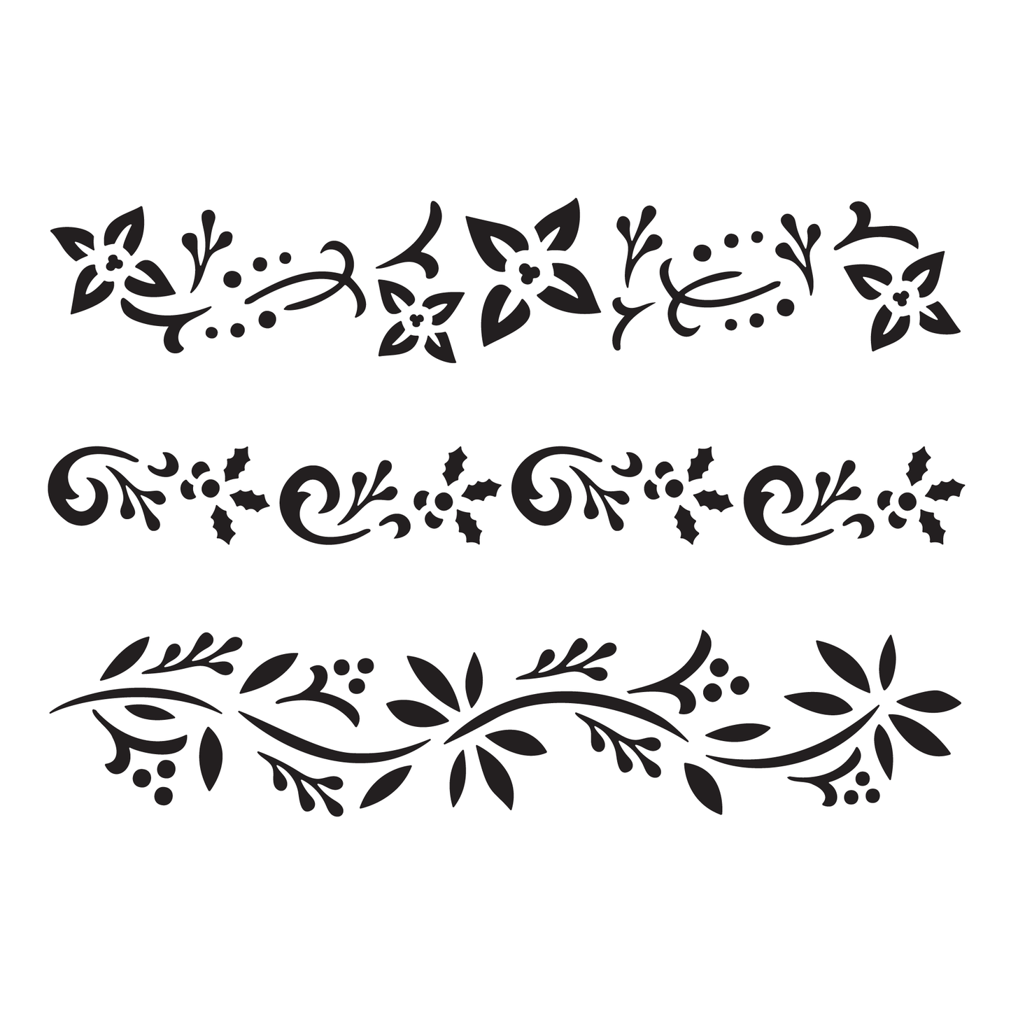 Reusable Stencil - Professional Quality - Christmas Borders #6 - Made in the UK - High Adhesive -  Pink Vinyl Material for Glass, Mirrors, Bottles, Tiles, Wood