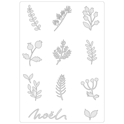Reusable Stencil - Professional Quality - Christmas Tiles #2 - Made in the UK - Food Safe Non Adhesive -  White Laser Cut PET Material for Cakes, Cookies, Coffees, Serving Plates