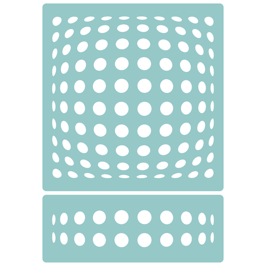 Reusable Stencil - Professional Quality - Crazy Circles - Made in the UK - Low Adhesive -  Blue Vinyl Material for Cardmaking, Canvas, Paper, Interior Decor, Layering