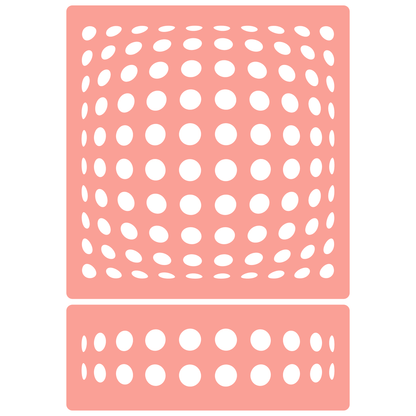 Reusable Stencil - Professional Quality - Crazy Circles - Made in the UK - High Adhesive -  Pink Vinyl Material for Glass, Mirrors, Bottles, Tiles, Wood