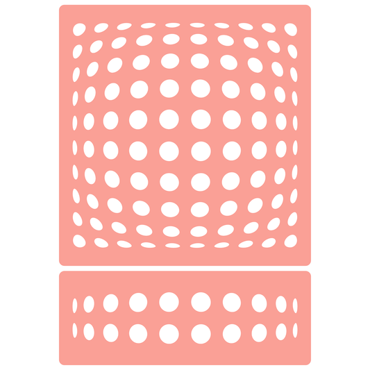 Reusable Stencil - Professional Quality - Crazy Circles - Made in the UK - High Adhesive -  Pink Vinyl Material for Glass, Mirrors, Bottles, Tiles, Wood