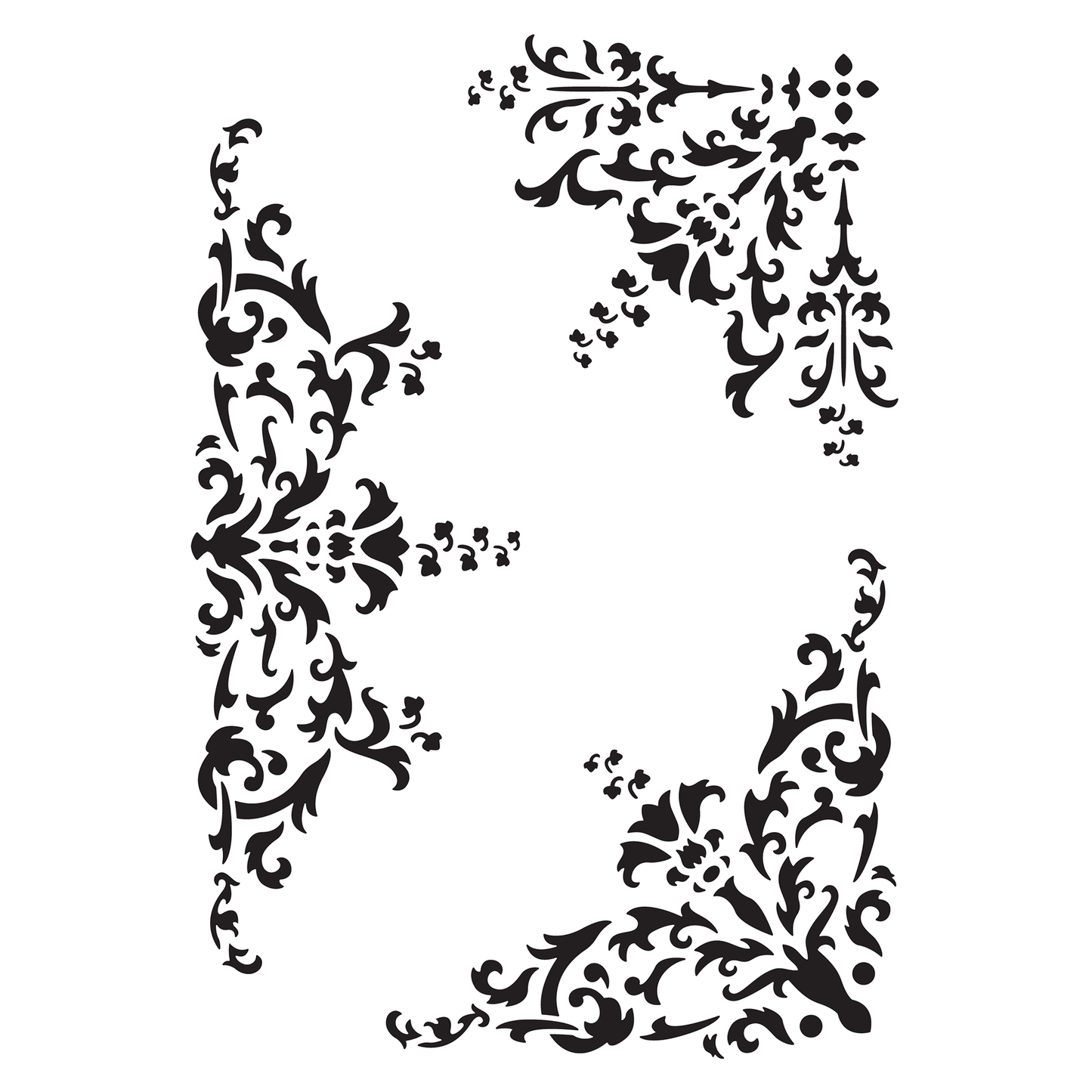 Reusable Stencil - Professional Quality - Damask Ornament Collection - Made in the UK - Low Adhesive -  Blue Vinyl Material for Cardmaking, Canvas, Paper, Interior Decor, Layering