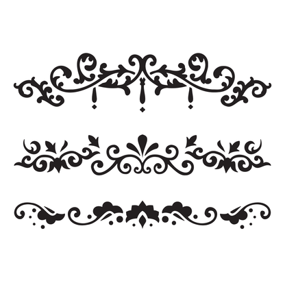 Reusable Stencil - Professional Quality - Decorative Border Collection #2 - Made in the UK - High Adhesive -  Pink Vinyl Material for Glass, Mirrors, Bottles, Tiles, Wood