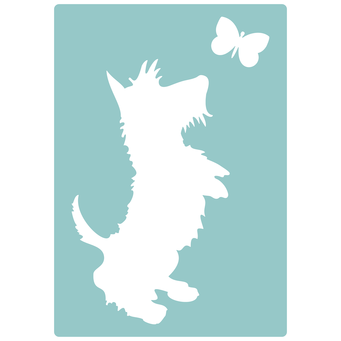 Reusable Stencil - Professional Quality - Dog & Butterfly - Made in the UK - Low Adhesive -  Blue Vinyl Material for Cardmaking, Canvas, Paper, Interior Decor, Layering