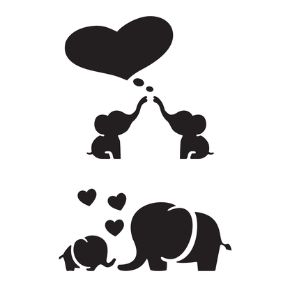 Reusable Stencil - Professional Quality - Elephants Never Forget - Made in the UK - Food Safe Non Adhesive -  White Laser Cut PET Material for Cakes, Cookies, Coffees, Serving Plates