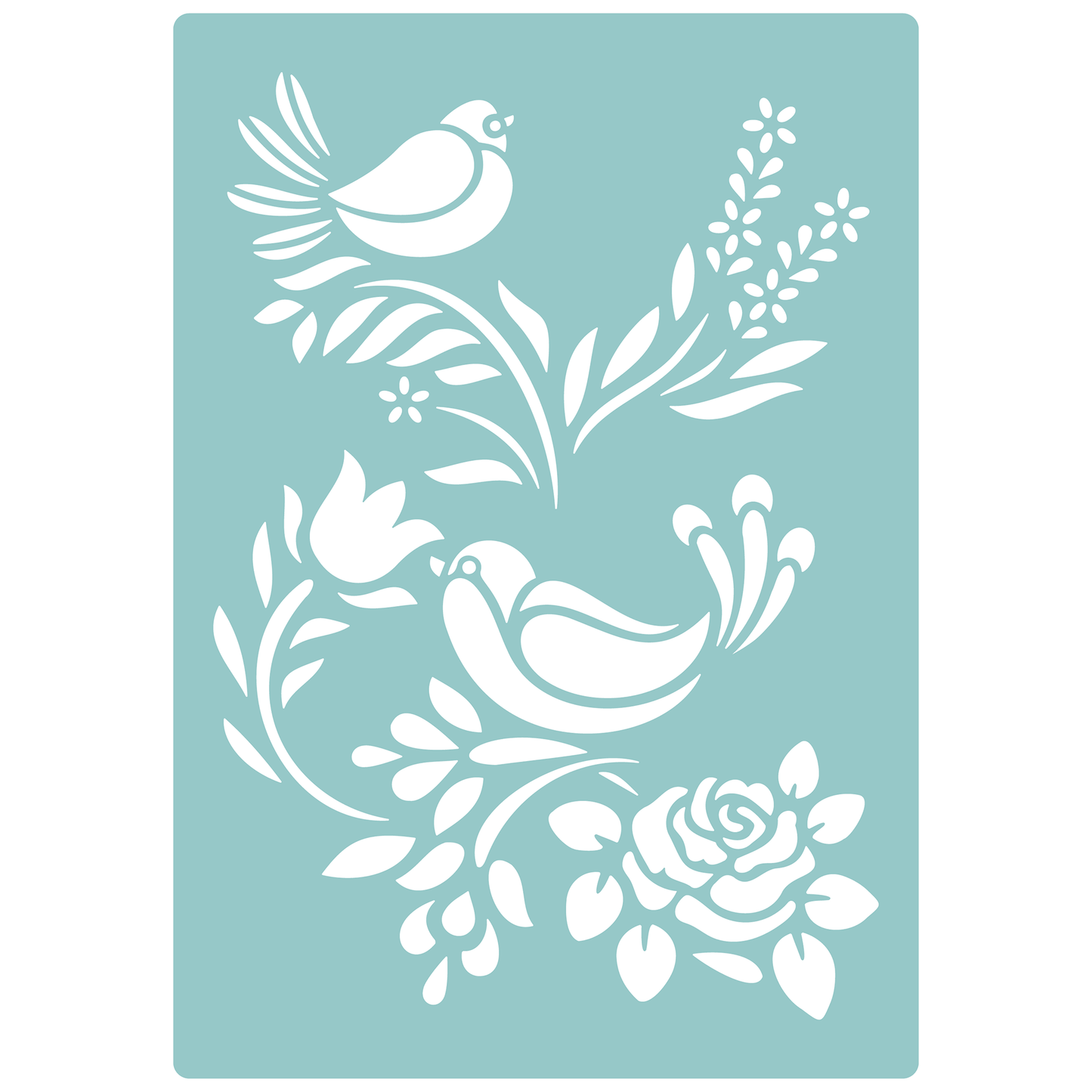 Reusable Stencil - Professional Quality - Garden Birds #1 - Made in the UK - Low Adhesive -  Blue Vinyl Material for Cardmaking, Canvas, Paper, Interior Decor, Layering
