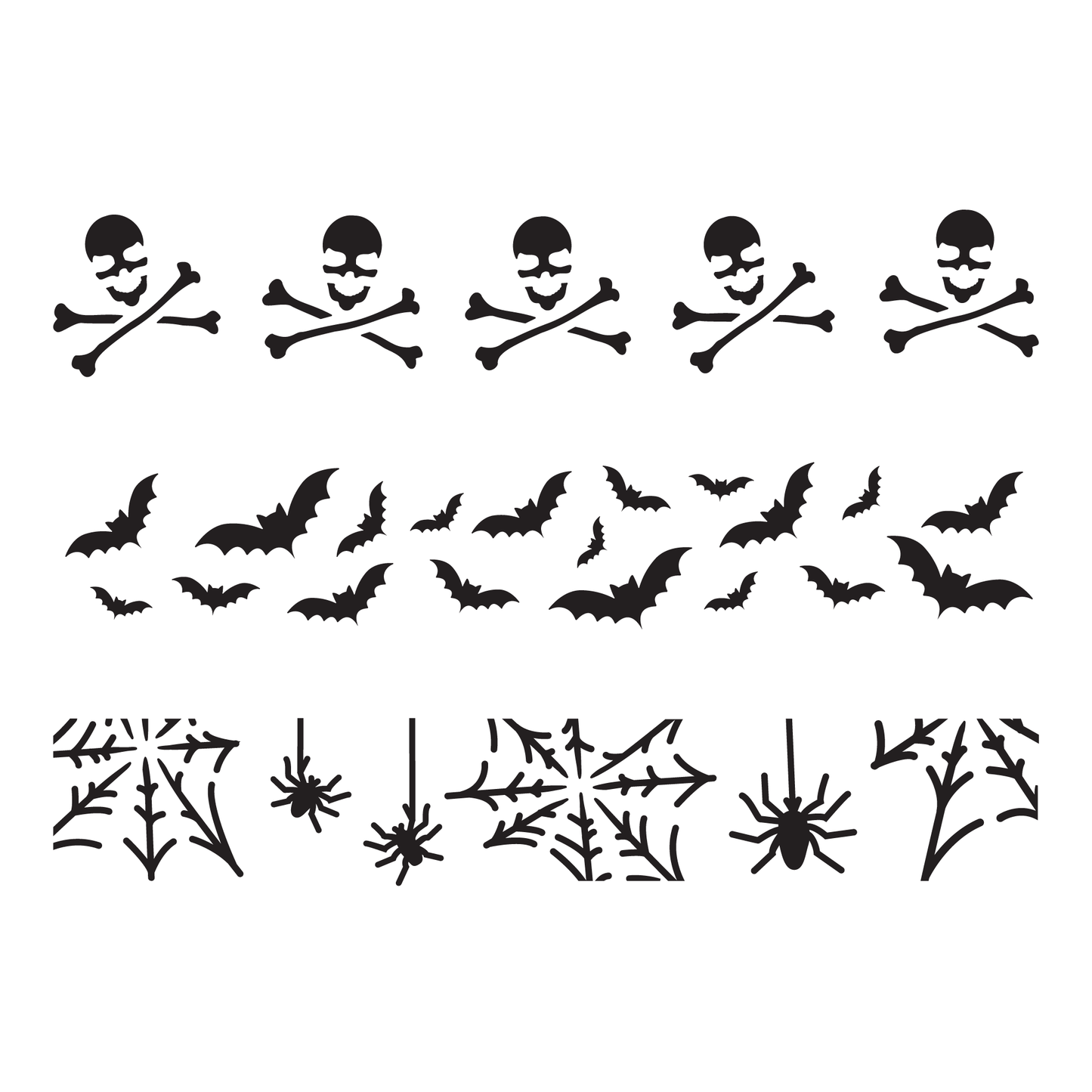Reusable Stencil - Professional Quality - Halloween Borders - Made in the UK - High Adhesive -  Pink Vinyl Material for Glass, Mirrors, Bottles, Tiles, Wood