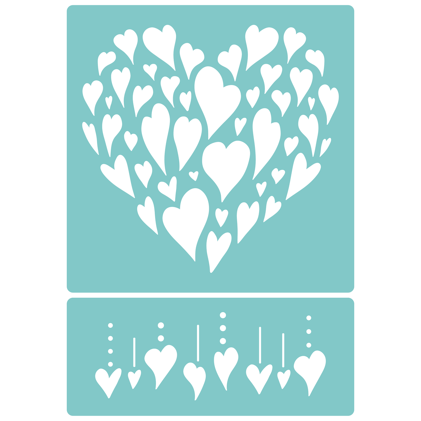 Reusable Stencil - Professional Quality - Heart Of Hearts - Made in the UK - Low Adhesive -  Blue Vinyl Material for Cardmaking, Canvas, Paper, Interior Decor, Layering