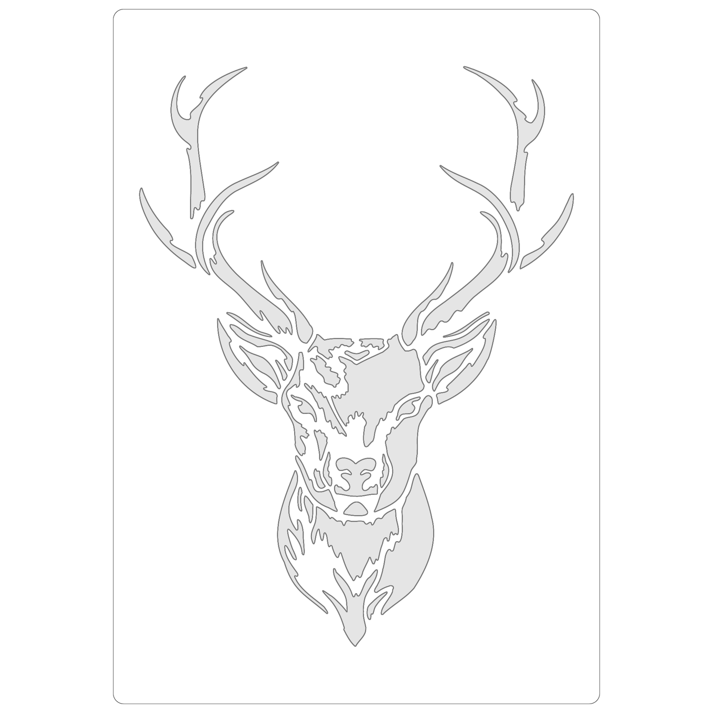 Reusable Stencil - Professional Quality - Highland Stag - Made in the UK - Food Safe Non Adhesive -  White Laser Cut PET Material for Cakes, Cookies, Coffees, Serving Plates