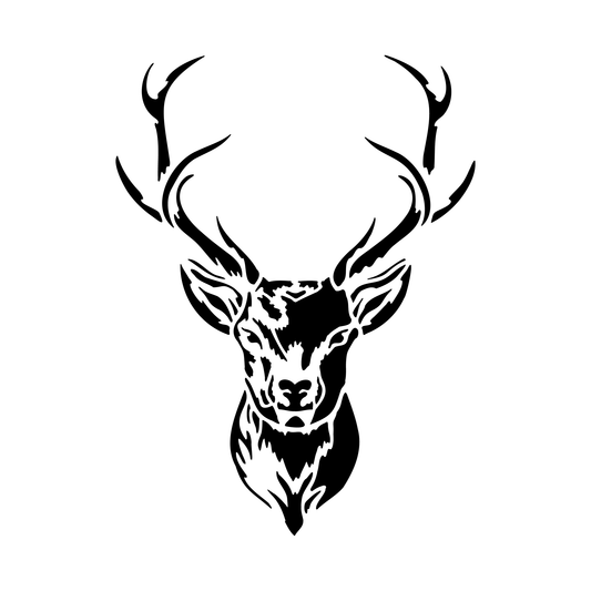 Reusable Stencil - Professional Quality - Highland Stag - Made in the UK - Food Safe Non Adhesive -  White Laser Cut PET Material for Cakes, Cookies, Coffees, Serving Plates