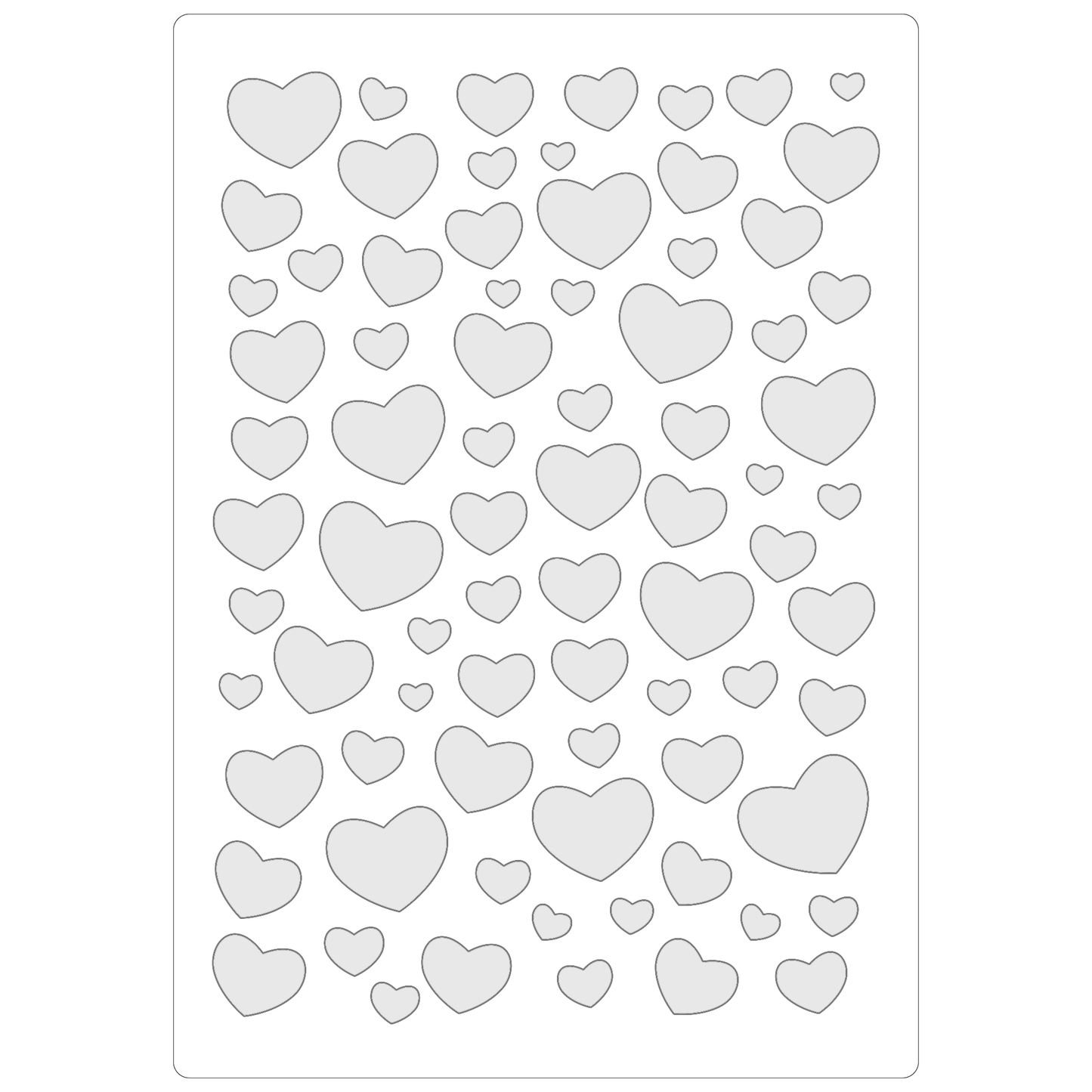 Reusable Stencil - Professional Quality - Just Love Hearts (seamless) - Made in the UK - Food Safe Non Adhesive -  White Laser Cut PET Material for Cakes, Cookies, Coffees, Serving Plates