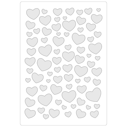 Reusable Stencil - Professional Quality - Just Love Hearts (seamless) - Made in the UK - Food Safe Non Adhesive -  White Laser Cut PET Material for Cakes, Cookies, Coffees, Serving Plates