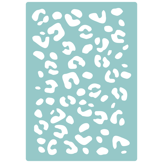 Reusable Stencil - Professional Quality - Large Leopard Print - Made in the UK - Low Adhesive -  Blue Vinyl Material for Cardmaking, Canvas, Paper, Interior Decor, Layering
