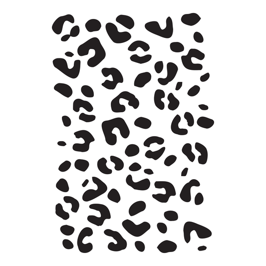 Reusable Stencil - Professional Quality - Large Leopard Print - Made in the UK - High Adhesive -  Pink Vinyl Material for Glass, Mirrors, Bottles, Tiles, Wood