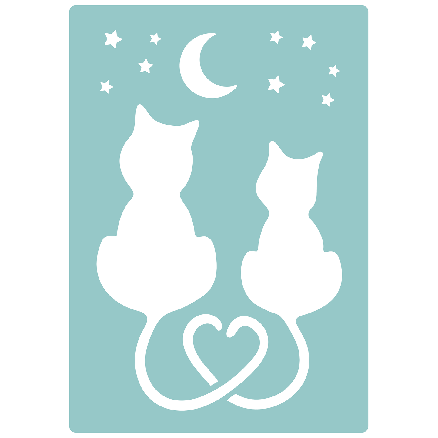 Reusable Stencil - Professional Quality - Love Cats #2 - Made in the UK - Low Adhesive -  Blue Vinyl Material for Cardmaking, Canvas, Paper, Interior Decor, Layering