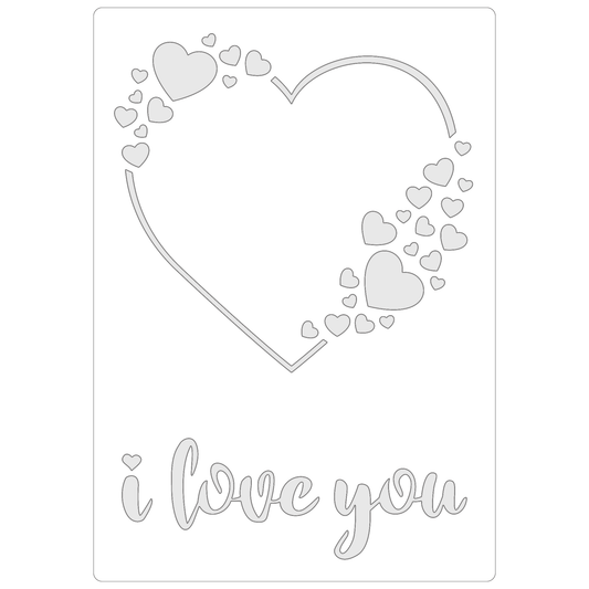 Reusable Stencil - Professional Quality - Love Heart Frame - Made in the UK - Food Safe Non Adhesive -  White Laser Cut PET Material for Cakes, Cookies, Coffees, Serving Plates