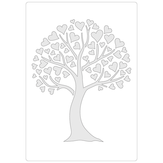 Reusable Stencil - Professional Quality - Love Tree - Made in the UK - Food Safe Non Adhesive -  White Laser Cut PET Material for Cakes, Cookies, Coffees, Serving Plates