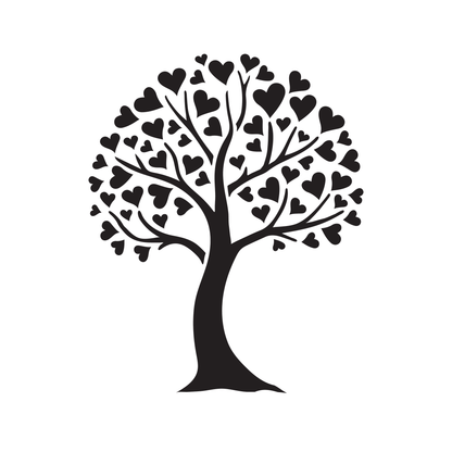 Reusable Stencil - Professional Quality - Love Tree - Made in the UK - Food Safe Non Adhesive -  White Laser Cut PET Material for Cakes, Cookies, Coffees, Serving Plates