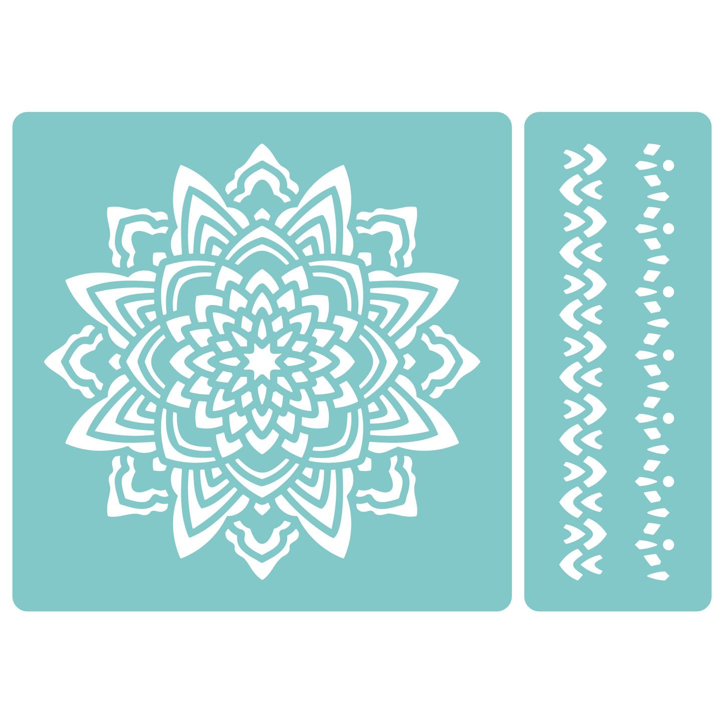 Reusable Stencil - Professional Quality - Mandala #1 - Made in the UK - Low Adhesive -  Blue Vinyl Material for Cardmaking, Canvas, Paper, Interior Decor, Layering