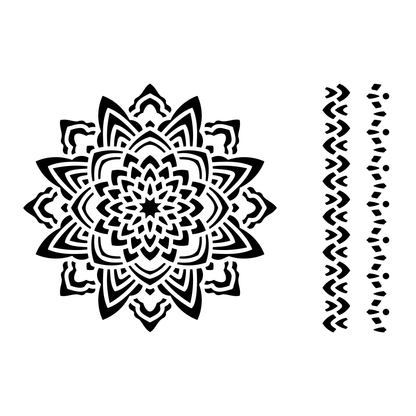 Reusable Stencil - Professional Quality - Mandala #1 - Made in the UK - Low Adhesive -  Blue Vinyl Material for Cardmaking, Canvas, Paper, Interior Decor, Layering