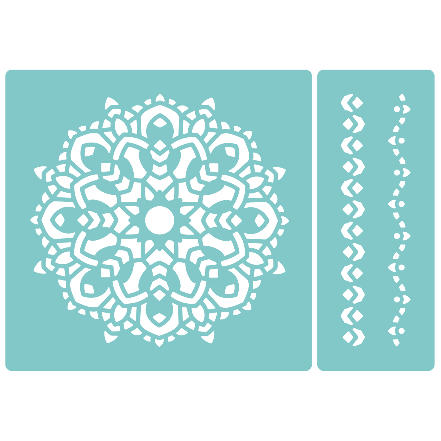 Reusable Stencil - Professional Quality - Mandala #4 - Made in the UK - Low Adhesive -  Blue Vinyl Material for Cardmaking, Canvas, Paper, Interior Decor, Layering