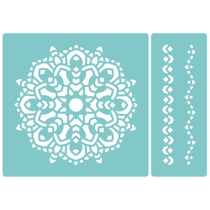 Reusable Stencil - Professional Quality - Mandala #4 - Made in the UK - Low Adhesive -  Blue Vinyl Material for Cardmaking, Canvas, Paper, Interior Decor, Layering