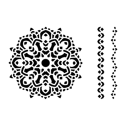 Reusable Stencil - Professional Quality - Mandala #4 - Made in the UK - Food Safe Non Adhesive -  White Laser Cut PET Material for Cakes, Cookies, Coffees, Serving Plates