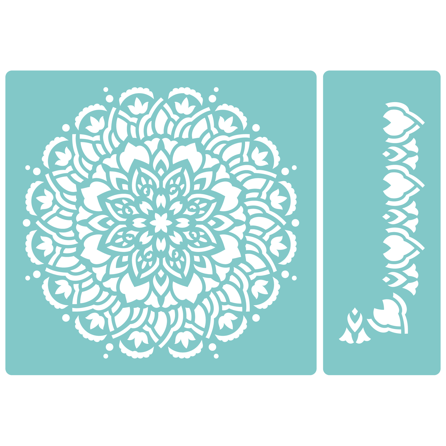 Reusable Stencil - Professional Quality - Mandala #5 - Made in the UK - Low Adhesive -  Blue Vinyl Material for Cardmaking, Canvas, Paper, Interior Decor, Layering