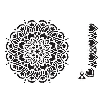 Reusable Stencil - Professional Quality - Mandala #5 - Made in the UK - Food Safe Non Adhesive -  White Laser Cut PET Material for Cakes, Cookies, Coffees, Serving Plates
