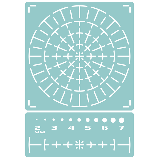 Reusable Stencil - Professional Quality - 130mm Mandala Dotting Template - Made in the UK - Low Adhesive -  Blue Vinyl Material for Cardmaking, Canvas, Paper, Interior Decor, Layering