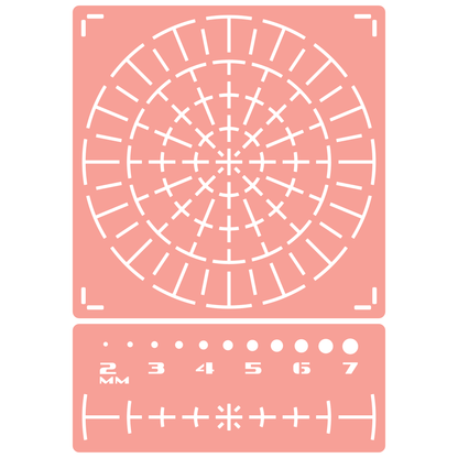 Reusable Stencil - Professional Quality - 130mm Mandala Dotting Template - Made in the UK - High Adhesive -  Pink Vinyl Material for Glass, Mirrors, Bottles, Tiles, Wood