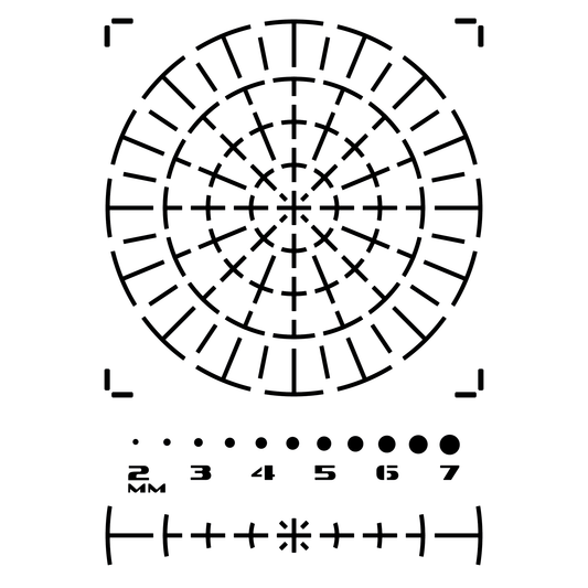 Reusable Stencil - Professional Quality - 130mm Mandala Dotting Template - Made in the UK - Low Adhesive -  Blue Vinyl Material for Cardmaking, Canvas, Paper, Interior Decor, Layering