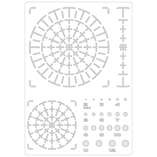 Reusable Stencil - Professional Quality - 150mm+90mm Mandala Dotting Template - Made in the UK - Food Safe Non Adhesive -  White Laser Cut PET Material for Cakes, Cookies, Coffees, Serving Plates
