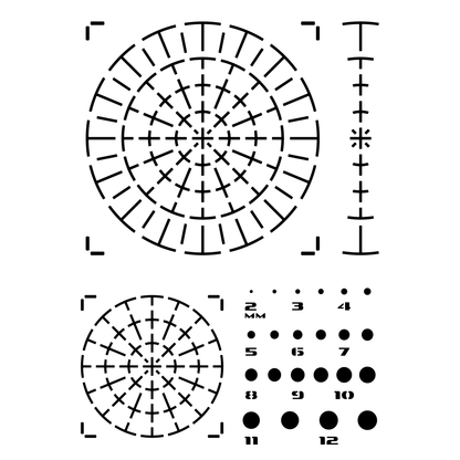 Reusable Stencil - Professional Quality - 150mm+90mm Mandala Dotting Template - Made in the UK - Food Safe Non Adhesive -  White Laser Cut PET Material for Cakes, Cookies, Coffees, Serving Plates