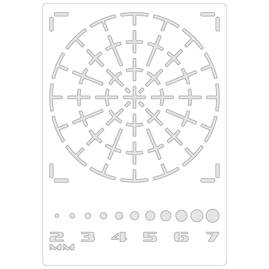 Reusable Stencil - Professional Quality - 90mm Mandala Dotting Template - Made in the UK - Food Safe Non Adhesive -  White Laser Cut PET Material for Cakes, Cookies, Coffees, Serving Plates