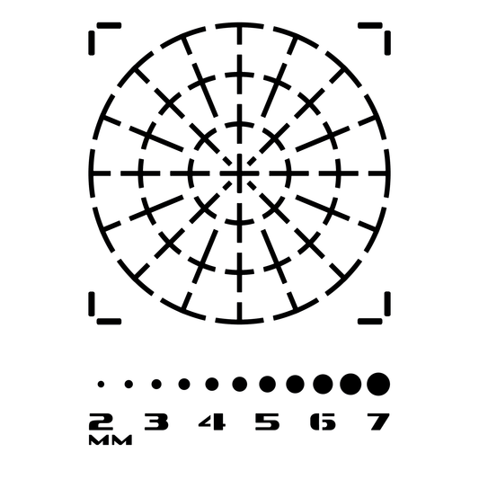 Reusable Stencil - Professional Quality - 90mm Mandala Dotting Template - Made in the UK - Low Adhesive -  Blue Vinyl Material for Cardmaking, Canvas, Paper, Interior Decor, Layering